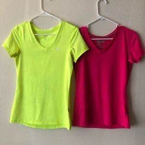 Nike VNeck Tshirts Dri Fit and Nike Pro Size Medium